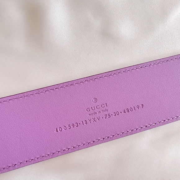 ❌❌SOLD❌❌BNWT Women’s Gucci GG Marmont Wide Belt Purple - Picture 2 of 3